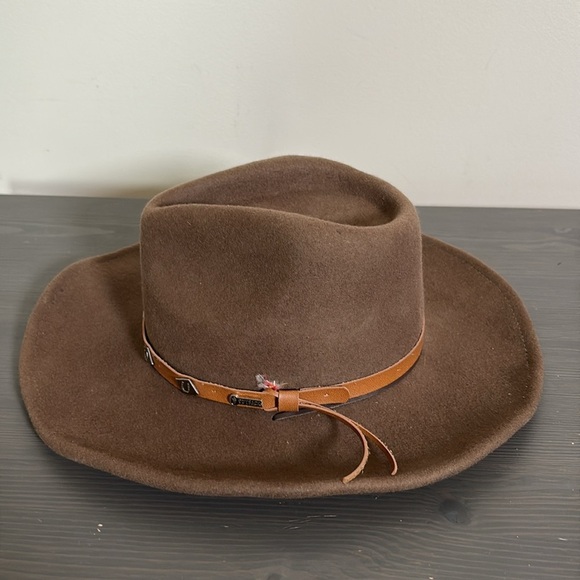 Outback Trading Company Wool Tassy Crusher Cowboy Hat UPF Protection Brown S/M - Picture 5 of 14
